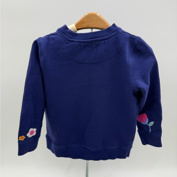 Mini Boden Girls Blue Embroidered Bird Floral Sweatshirt Size 6-7Y Cotton Spring - Picture 2 of 10